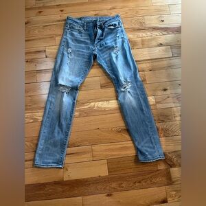 American Eagle Outfitters Ripped Skinny Jeans - Blue
